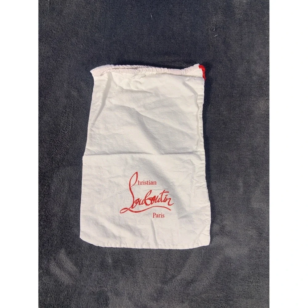 Christian Louboutin Women's Dust Bag Approx 12 X 8 White Drawstring Shoe Red